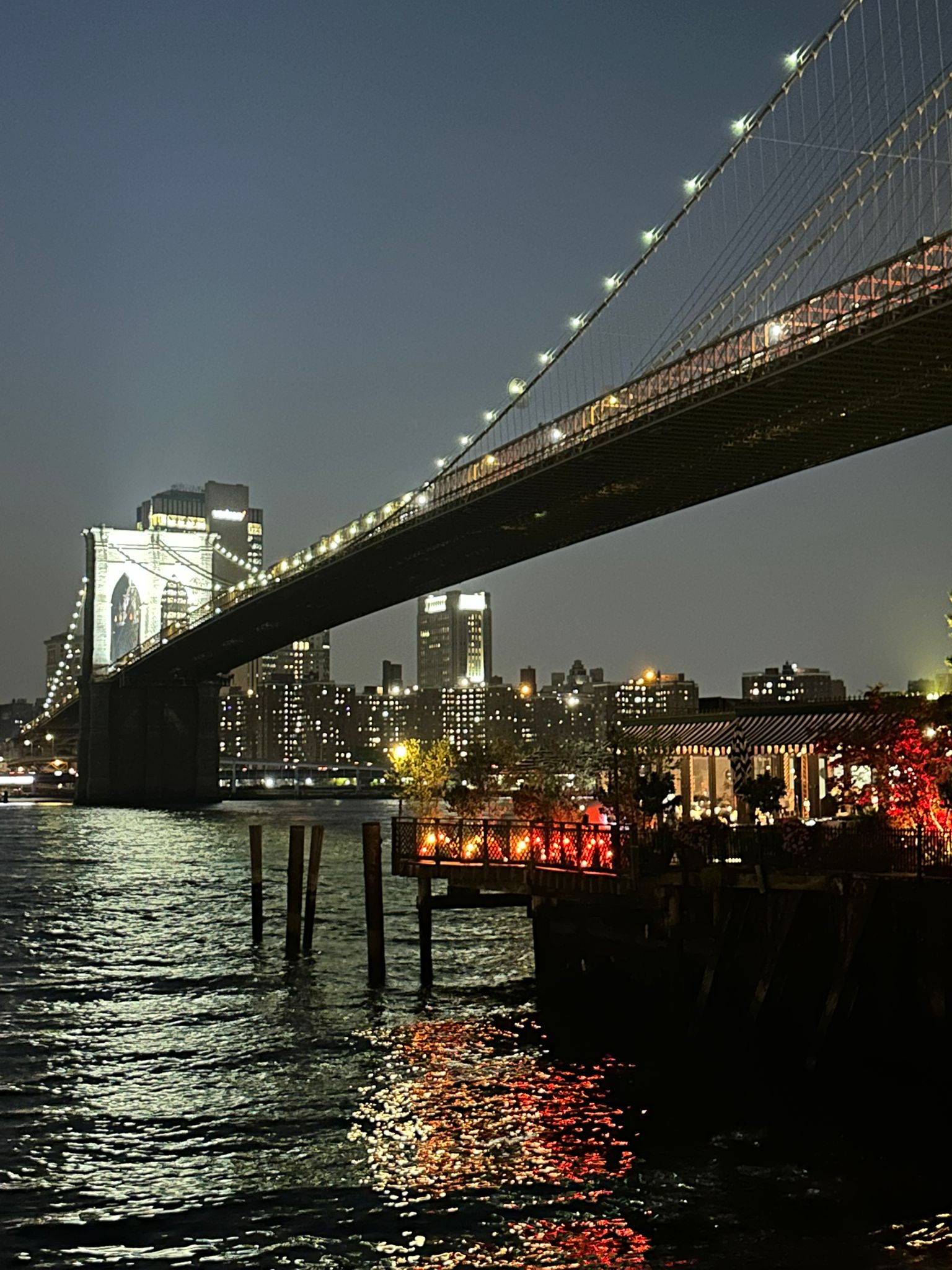 Brooklyn Bridge view from River Café wedding celebration